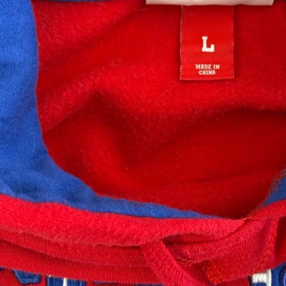 Mitchell & Ness Embroidered Red Blue Patriots Hoodie - Unisex L - Picture 12 of 15